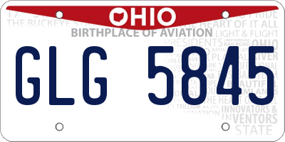 OH license plate GLG5845