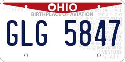 OH license plate GLG5847
