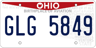 OH license plate GLG5849