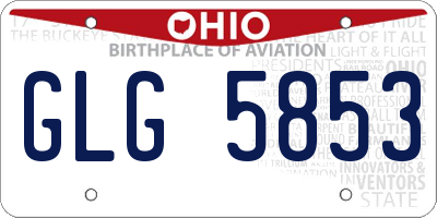 OH license plate GLG5853