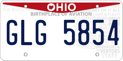 OH license plate GLG5854
