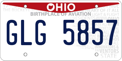 OH license plate GLG5857