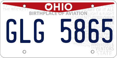 OH license plate GLG5865