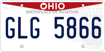 OH license plate GLG5866