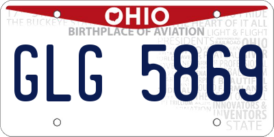 OH license plate GLG5869