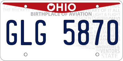 OH license plate GLG5870