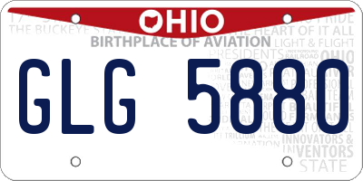 OH license plate GLG5880