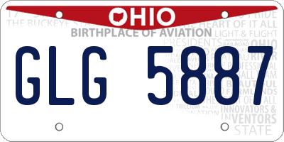 OH license plate GLG5887