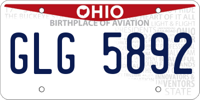 OH license plate GLG5892