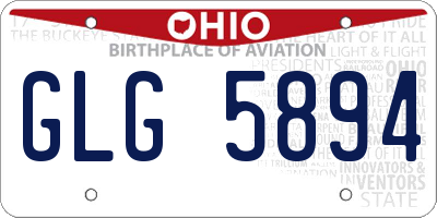 OH license plate GLG5894