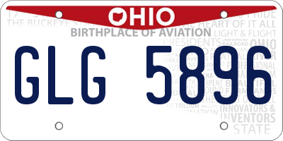 OH license plate GLG5896