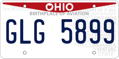 OH license plate GLG5899
