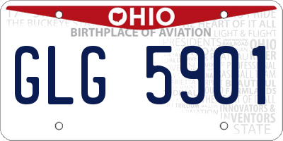 OH license plate GLG5901