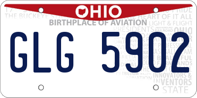 OH license plate GLG5902