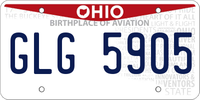 OH license plate GLG5905