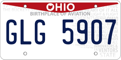 OH license plate GLG5907