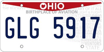 OH license plate GLG5917