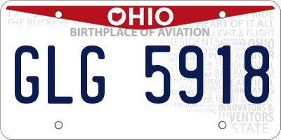 OH license plate GLG5918