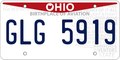 OH license plate GLG5919