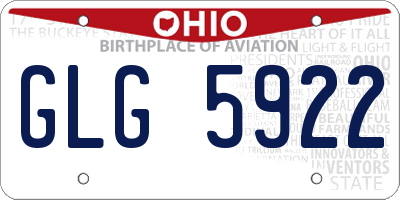 OH license plate GLG5922