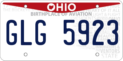 OH license plate GLG5923