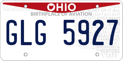 OH license plate GLG5927