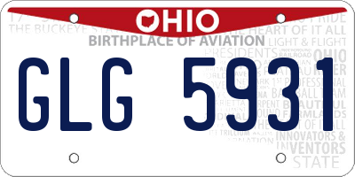 OH license plate GLG5931