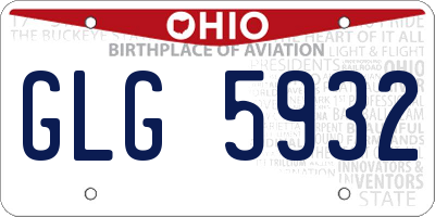 OH license plate GLG5932