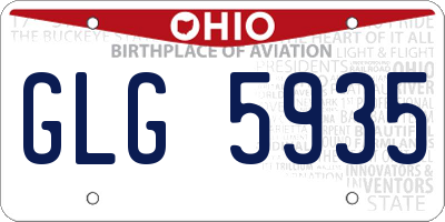 OH license plate GLG5935