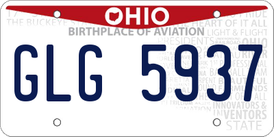 OH license plate GLG5937