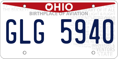 OH license plate GLG5940