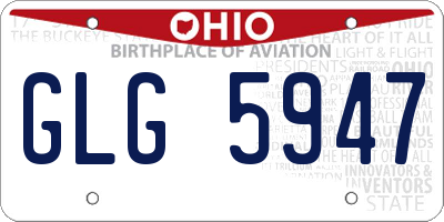 OH license plate GLG5947
