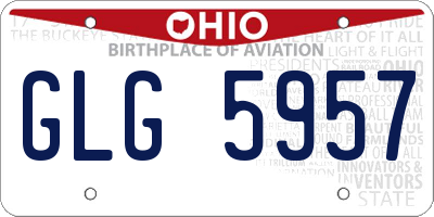 OH license plate GLG5957