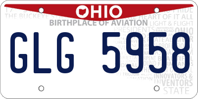 OH license plate GLG5958
