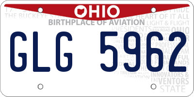 OH license plate GLG5962