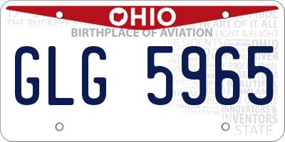OH license plate GLG5965