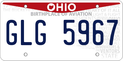 OH license plate GLG5967