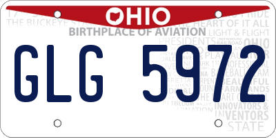 OH license plate GLG5972
