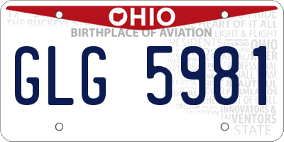 OH license plate GLG5981