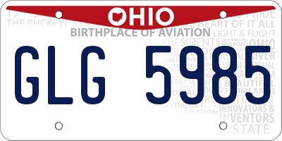 OH license plate GLG5985