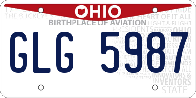 OH license plate GLG5987