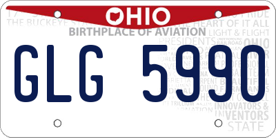 OH license plate GLG5990