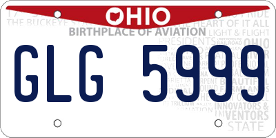 OH license plate GLG5999