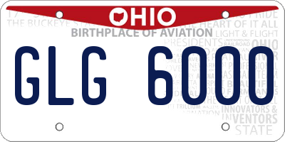 OH license plate GLG6000