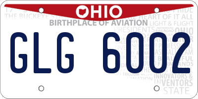 OH license plate GLG6002