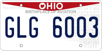 OH license plate GLG6003