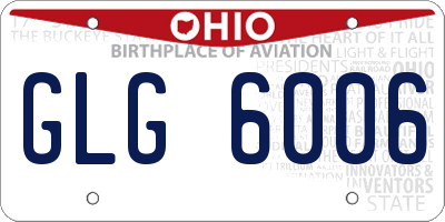OH license plate GLG6006