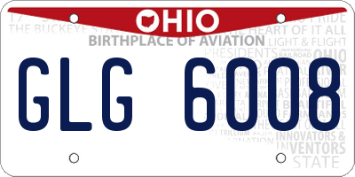 OH license plate GLG6008