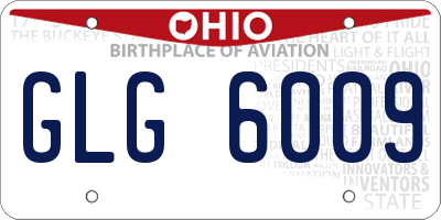 OH license plate GLG6009