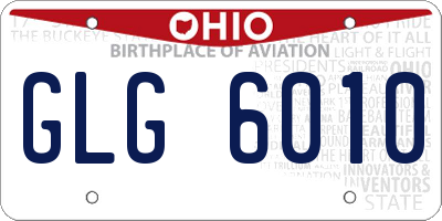 OH license plate GLG6010